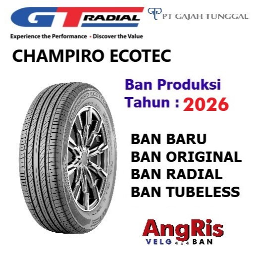 Ban Mobil GT Champiro Ecotec 205 65 R16 Ban Baru Radial Tubeless untuk Toyota Innova Reborn Ring 16