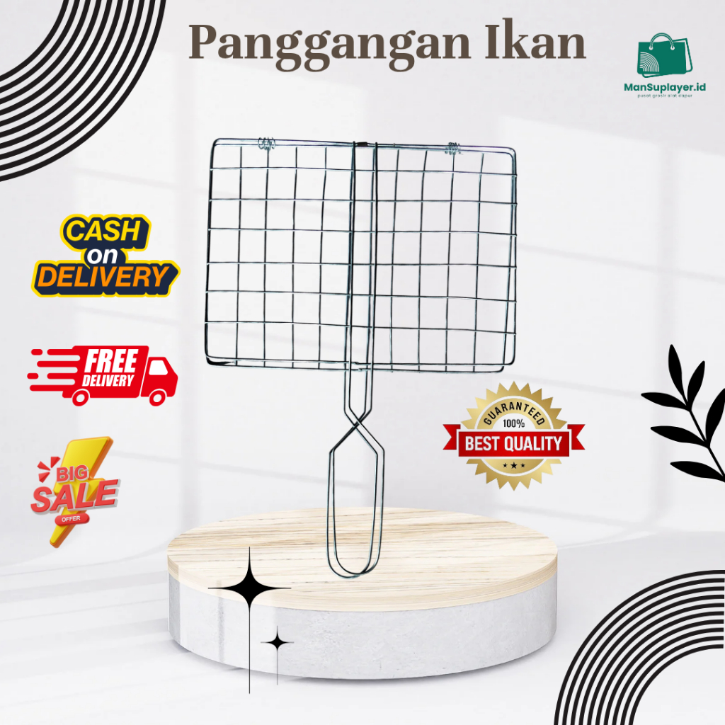Alat Panggang Stainless Steel Jepit Panggangan Ikan, Sate, Ayam, Serbaguna