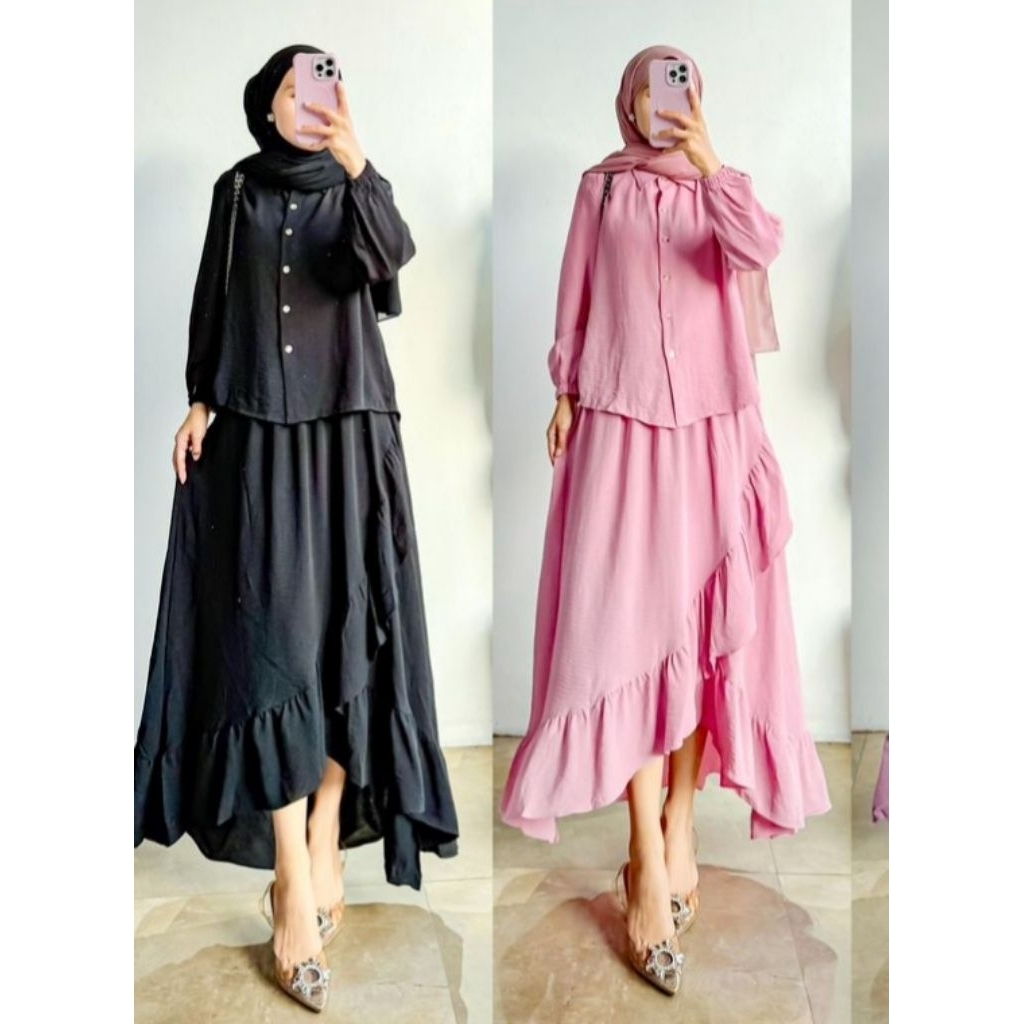 Daily Outfit  Set Rok Nabila Rayon premium