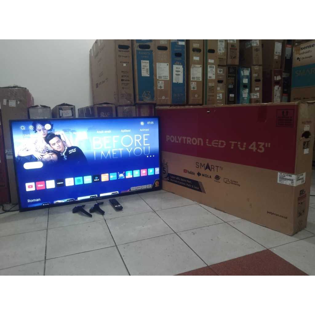 TV LED POLYTRON SMART 43 INC BISA YOUTUBE SUDAH DIGITAL TANPA STB (7172R)