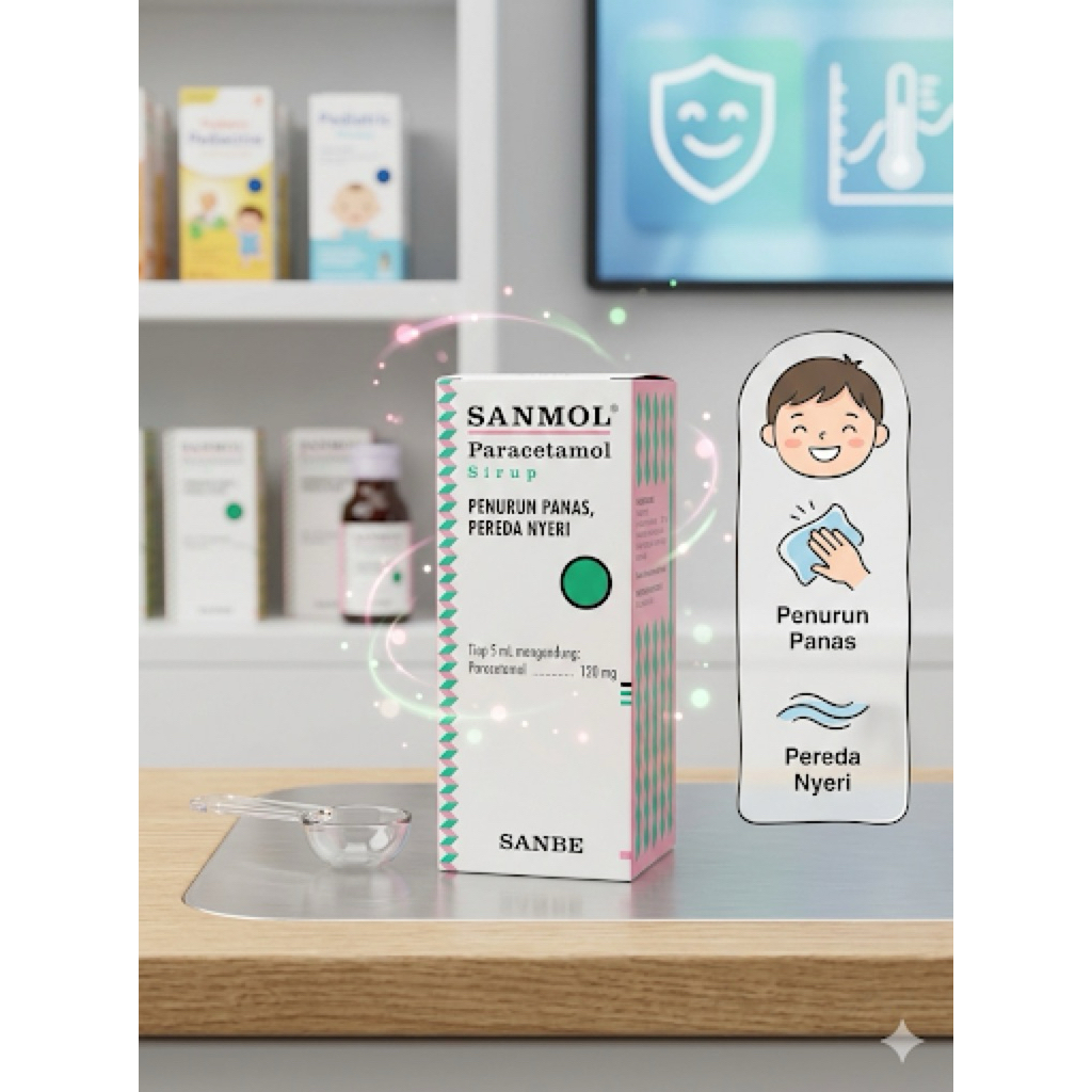 Sanmol sirup (parasetamol sirup anak)