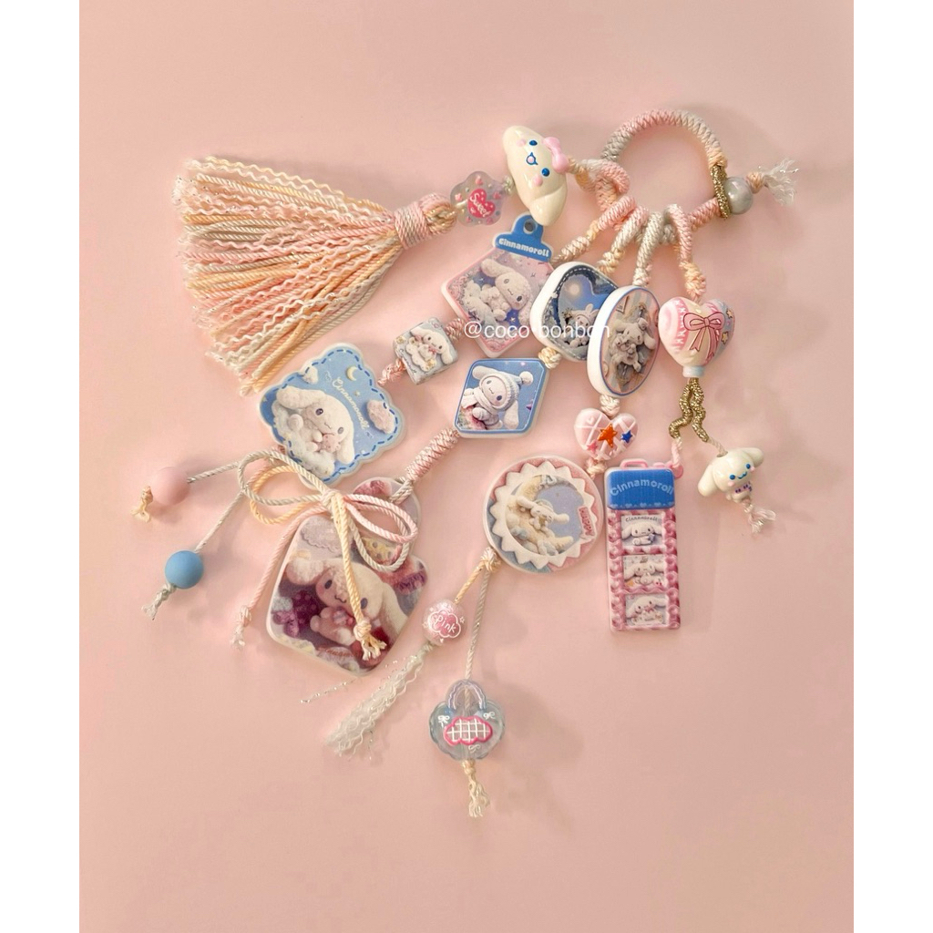 Cinnamoroll Bag Charm with Tassel / Gantungan Tas Cinnamoroll / Pastel Bag Charm