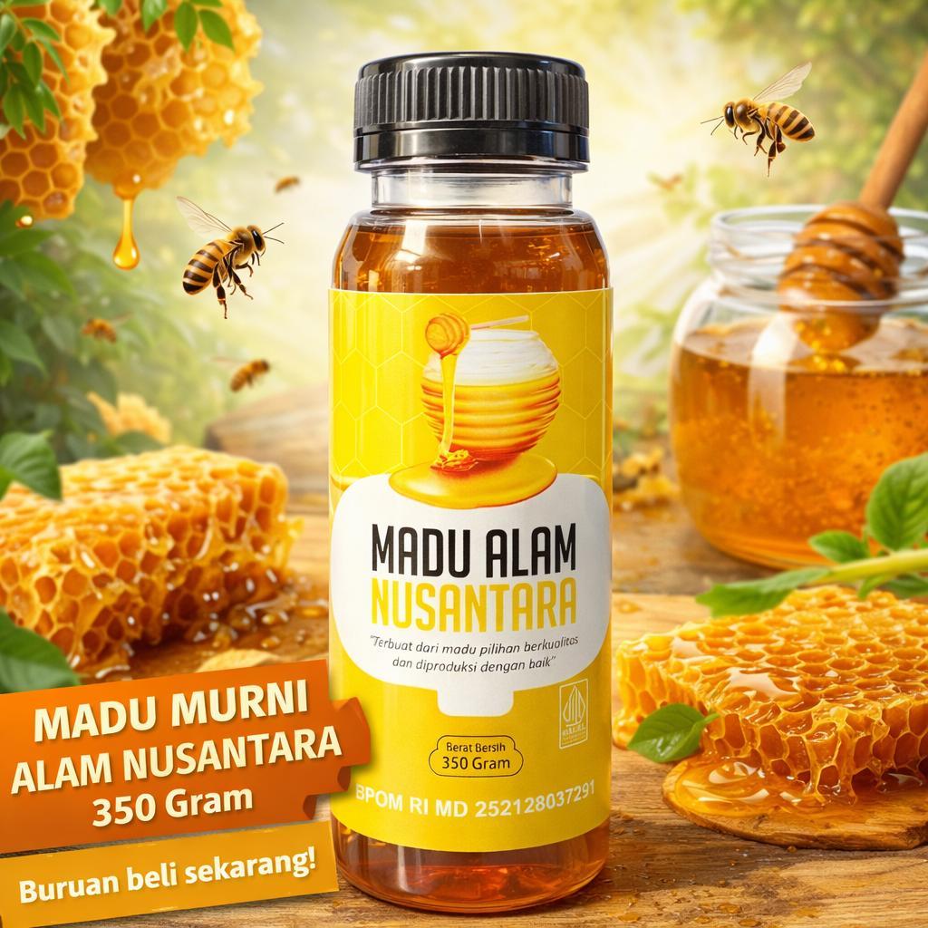 Madu Murni Alam Nusantara 350Gram Asli 100% Hutan Alami Madu Kesehatan | BPOM Halal