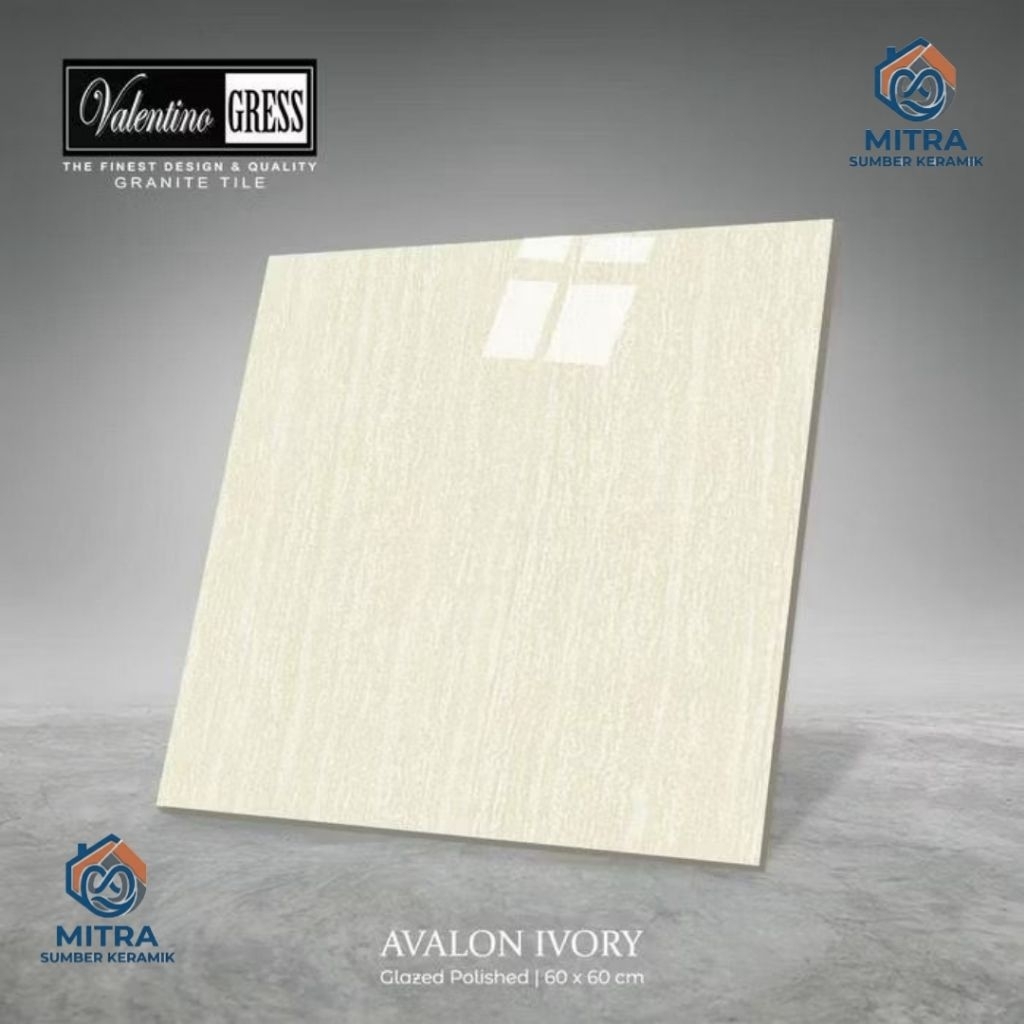 Granite Lantai 60x60 Avalon Ivory | Valentino Gress | Glazed Polished