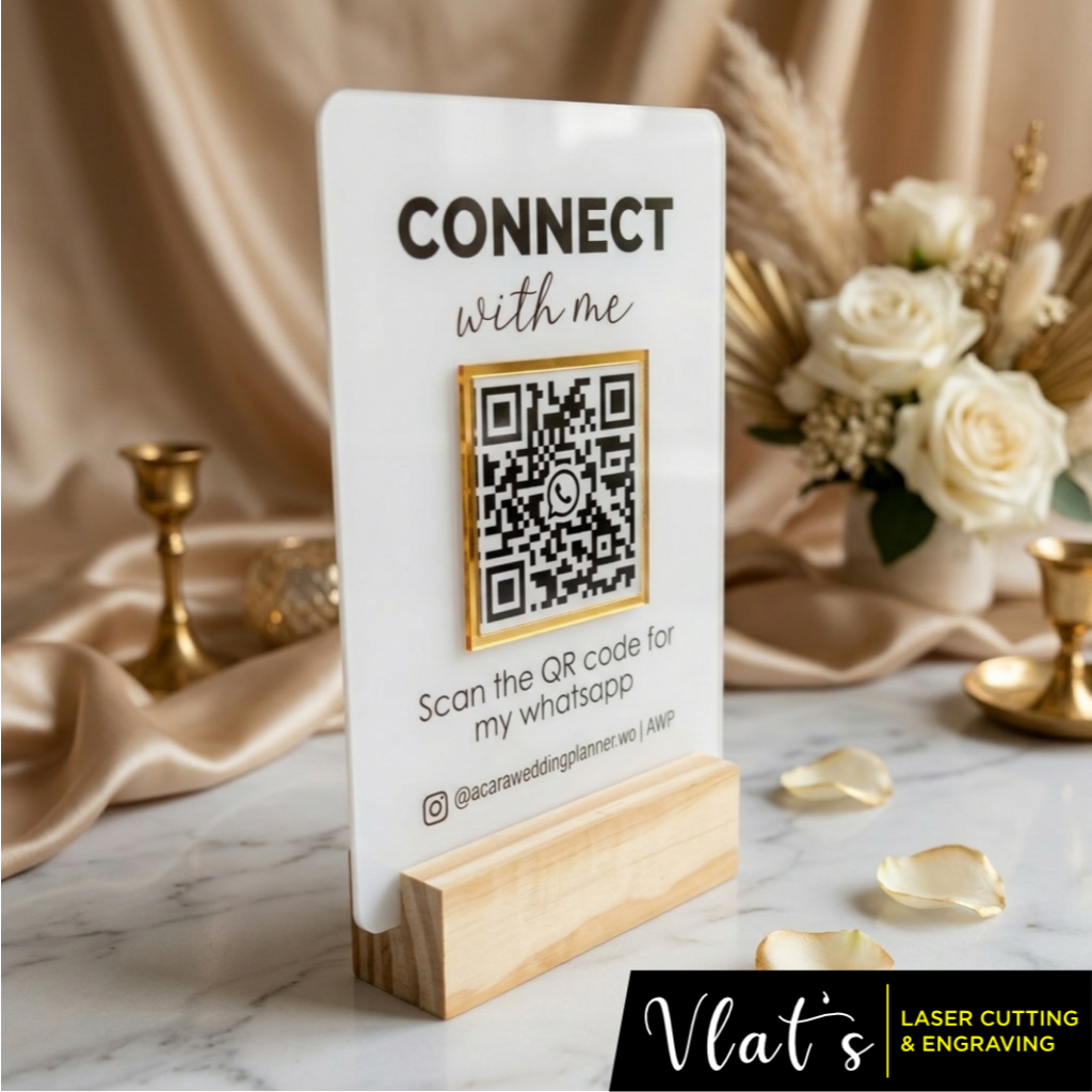QR akrilik QRIS custom Stand Barcode Akrilik