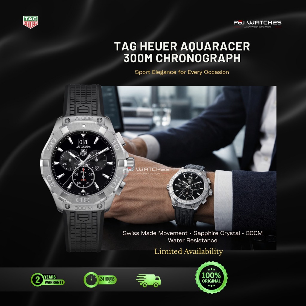 TAG HEUER Aquaracer Quartz Chronograph Rubber Strap - CAY1110.FT6041