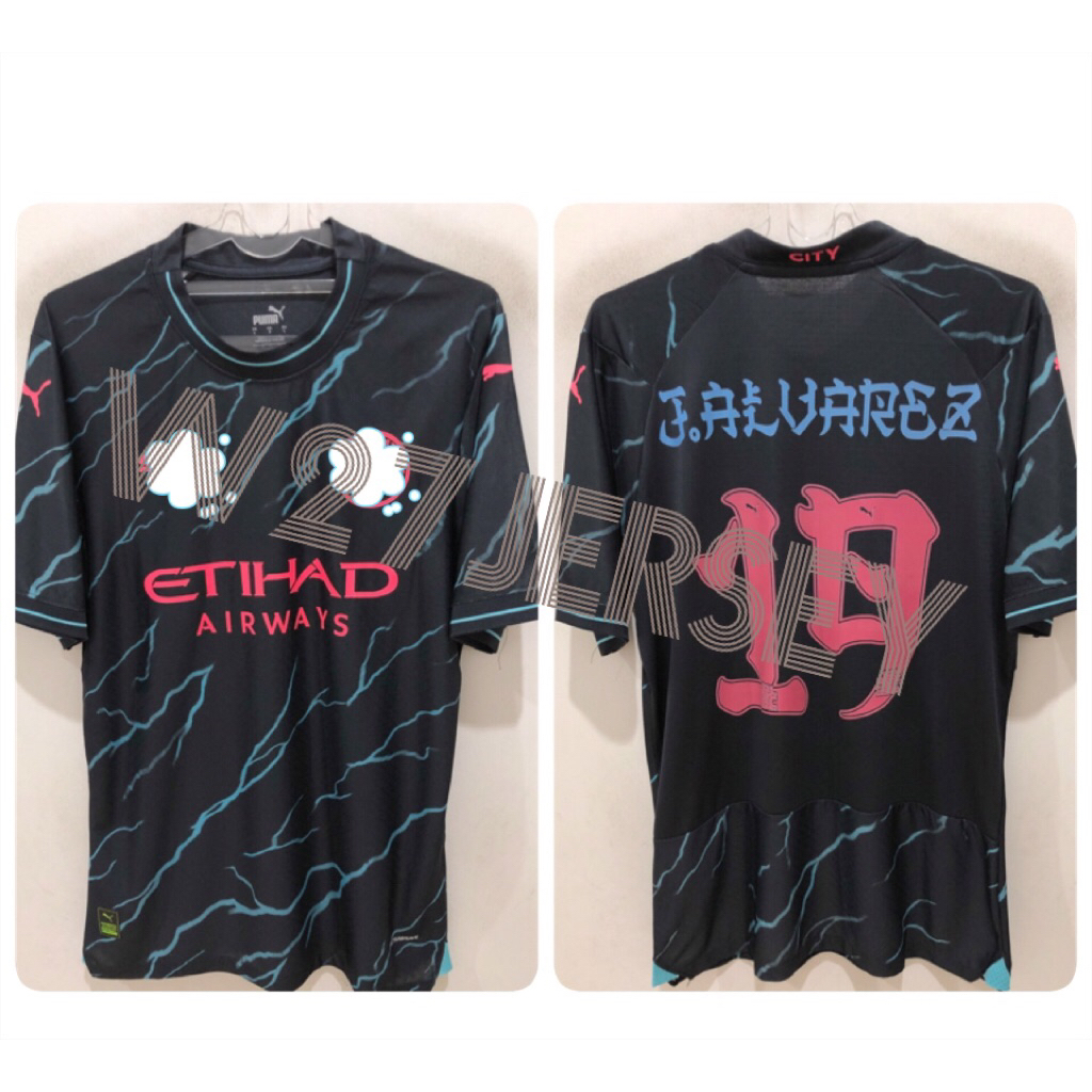 JERSEY PLAYER ISSUE - MAN - C I T I 3RD 2023-2024 name player J.Alvarez