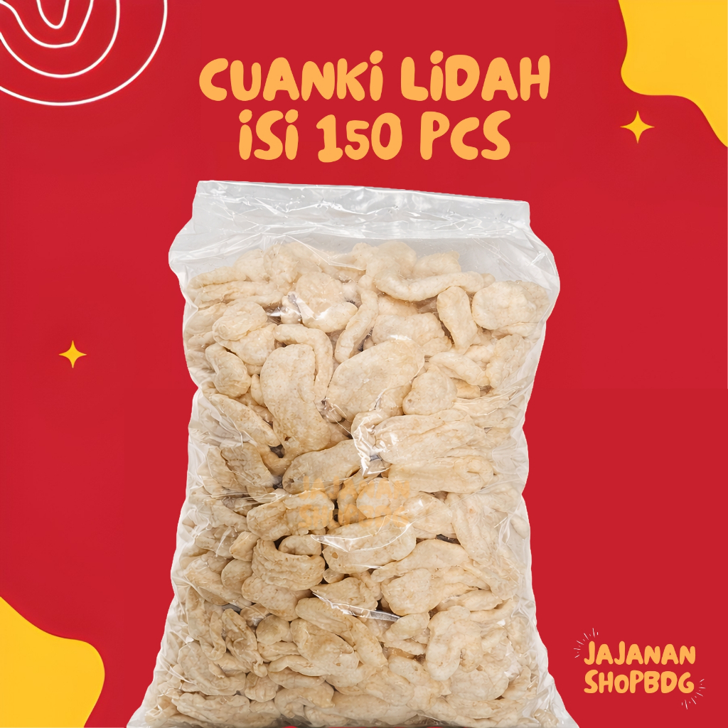 Cuanki Lidah Isi 150 Pcs -Renyah Cocok untuk Cemilan Asal Bandung/Cuanki instan/cuanki lidah kering/