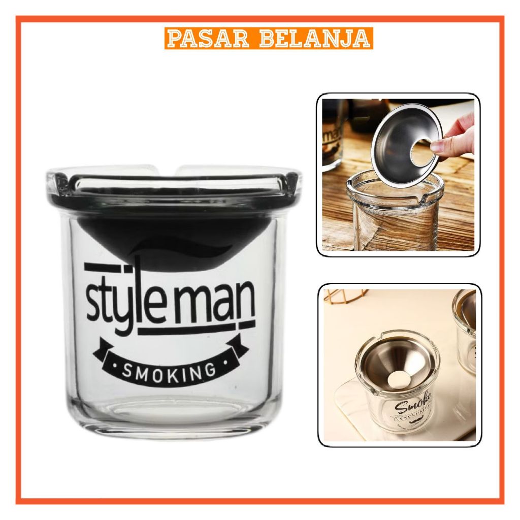 P203 Asbak Kaca Bulat  Asbak Tebal Aesthetic