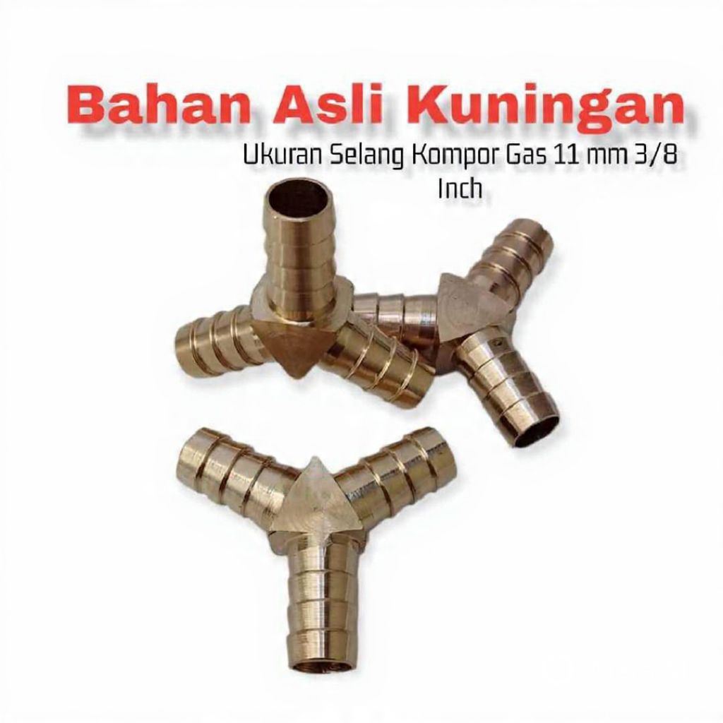 Nepel Kompor Gas Cabang 3 | Nepel Y Nepel kuningan | nepel cabang Y kuningan