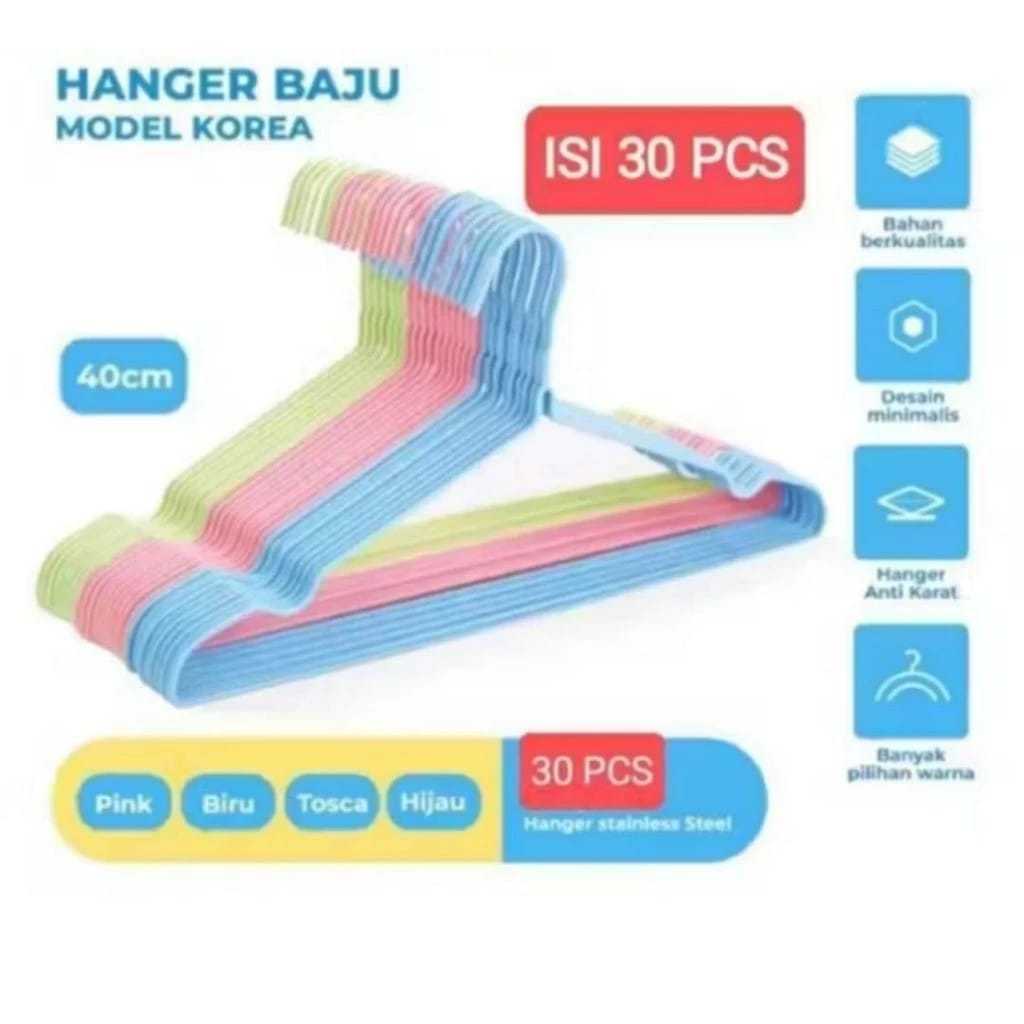 GANTUNGAN BAJU HANGER STENLIS WARNA BMW TEBAL ISI 10-50PCS