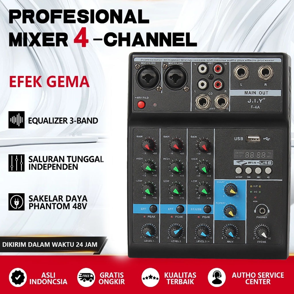 4 Channel Mixer audio/mixer mini/Sound Card/ Bluetooth/profesional USB Recording equipment mikser au
