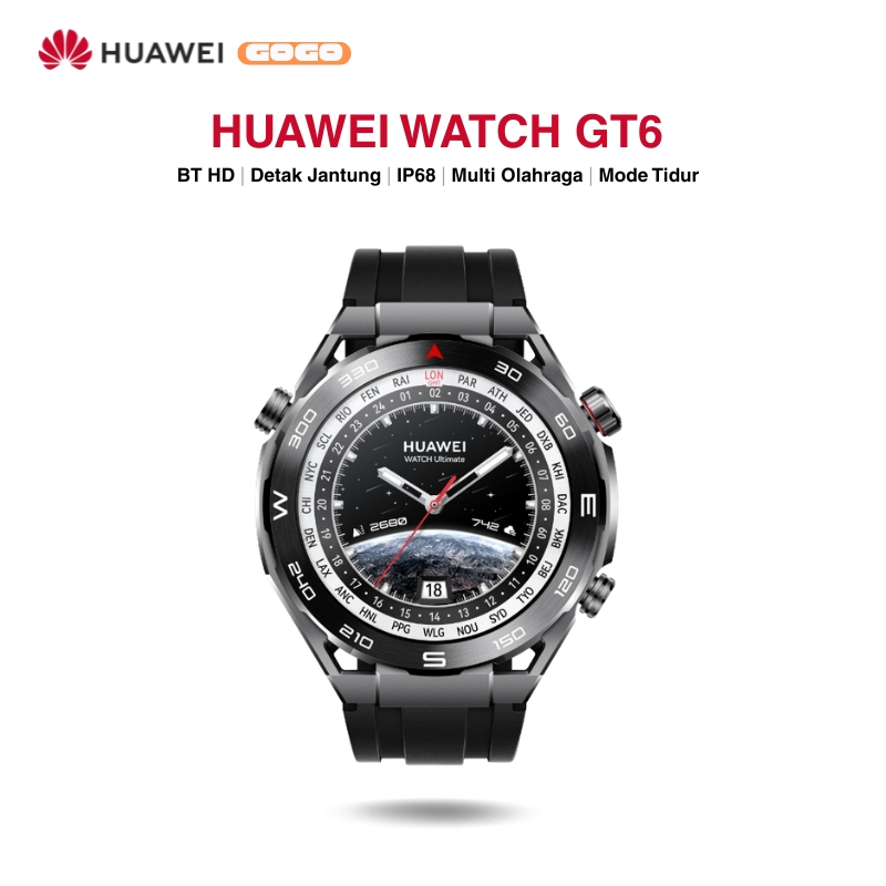Huawei Watch GT6 Jam Tangan Pintar Smartwatch Layar AMOLED Panggilan Bluetooth IP68 Tahan Air Batera