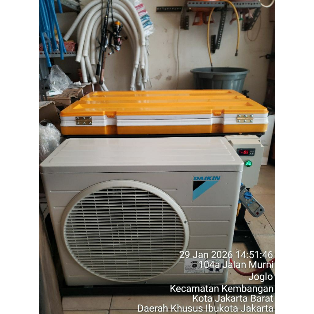 Mesin es balok kapasitas 12 balok ukuran cetakan 40 x20x10/13 cm pembekuan 8 jam-an harga tersebut b