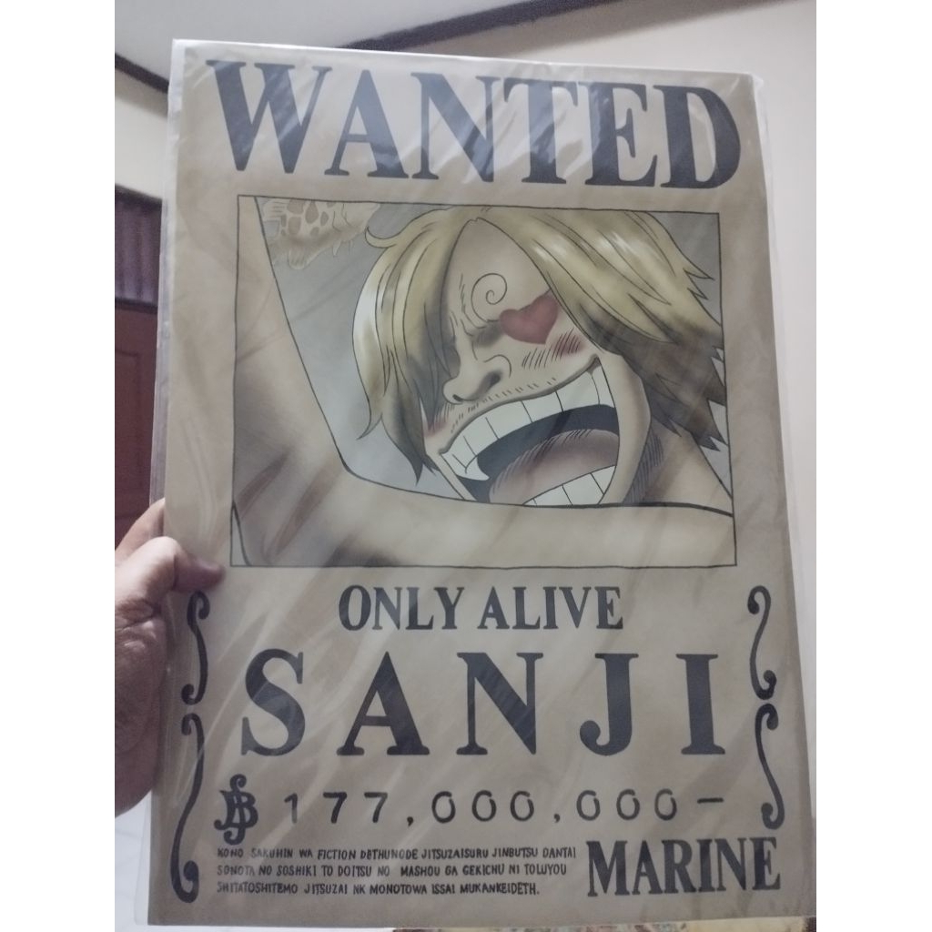 Poster Wanted One Piece Sanji Original Mugiwara Store Japan