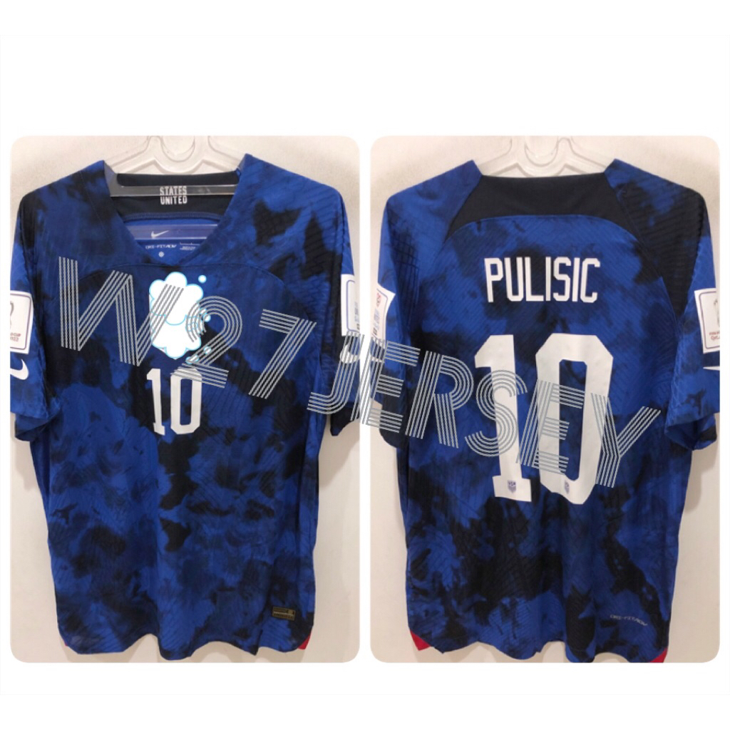 JERSEY PLAYER ISSUE - USA AWAY 2022 name player Pulisic + Patch WC 2022