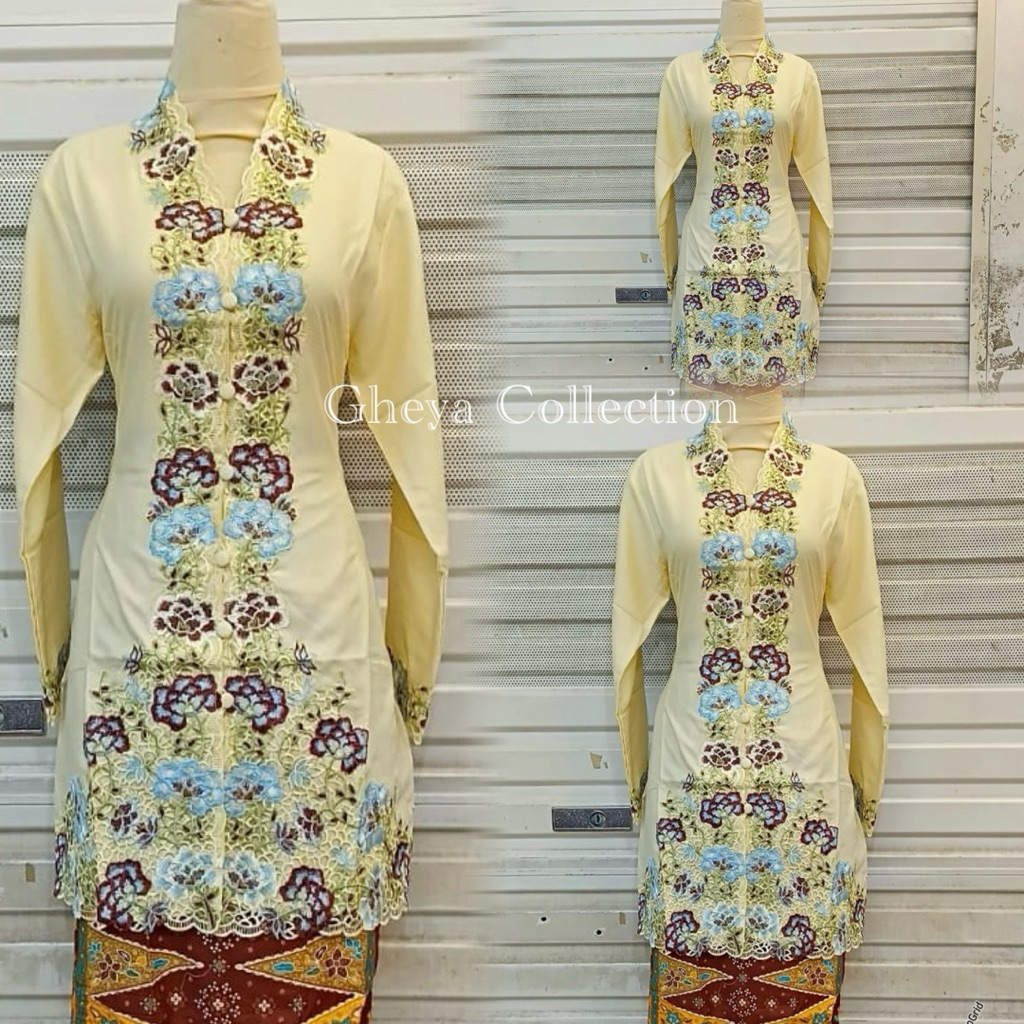 kebaya tunik encim bordir kombinasi / kebaya tunik katun toyobo / kebaya tunik wanita modern