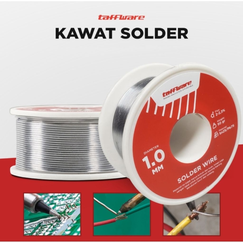 Kawat Timah Solder Flux Wire 1.0mm 50g - HD-1 - Silver
