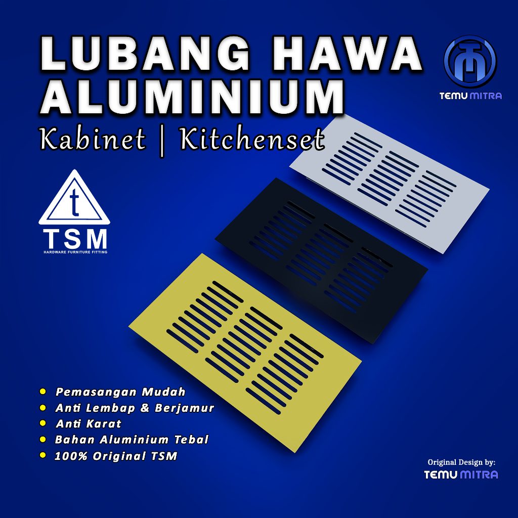 Lubang hawa aluminium kabinet | Ventilasi udara lemari & kitchen set anti karat