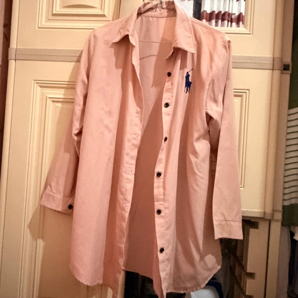 Preloved baju kemeja salem pink - baju kemeja Tunik kerja pink