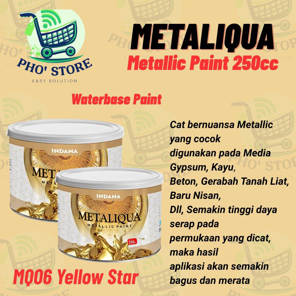 CAT EMAS METALIK METALIQUA MQ06 250CC / METALIQUA MQ06 GOLD EMAS / WATERBASE PAINT