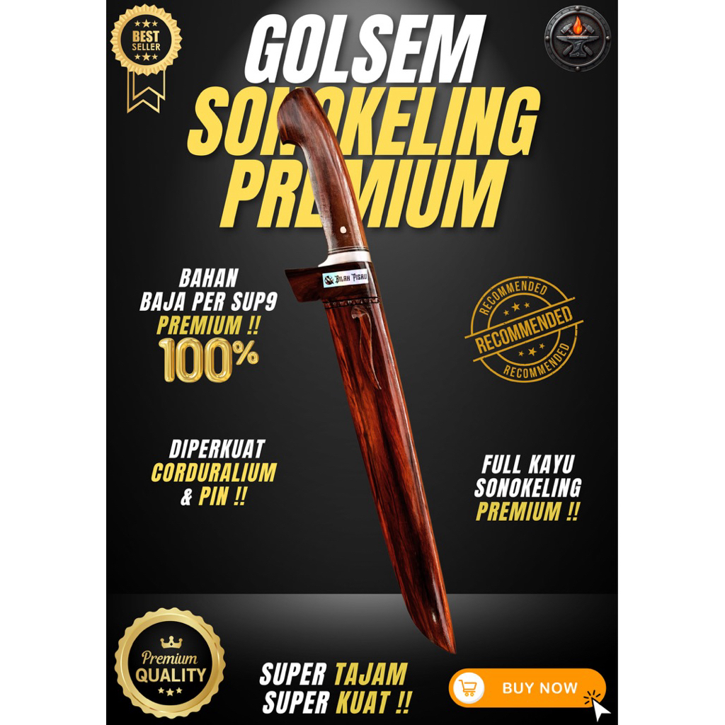 [PANDAI BAJA] GOLOK SEMBELIH SONOKELING PREMIUM GOLOK BAJA SUPER TAJAM Baja Per SUP9 Asli Original