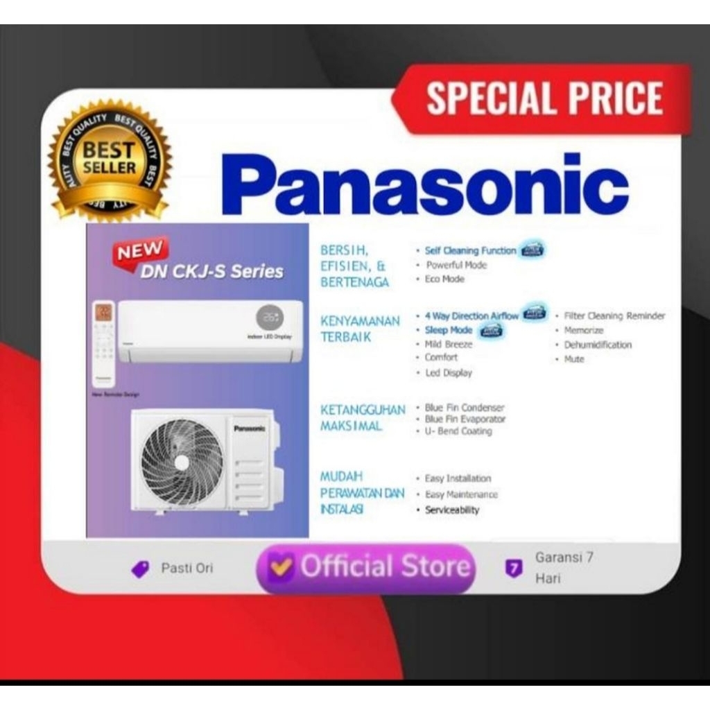 AC PANASONIC 1 PK DN9CKJS + PASANG
