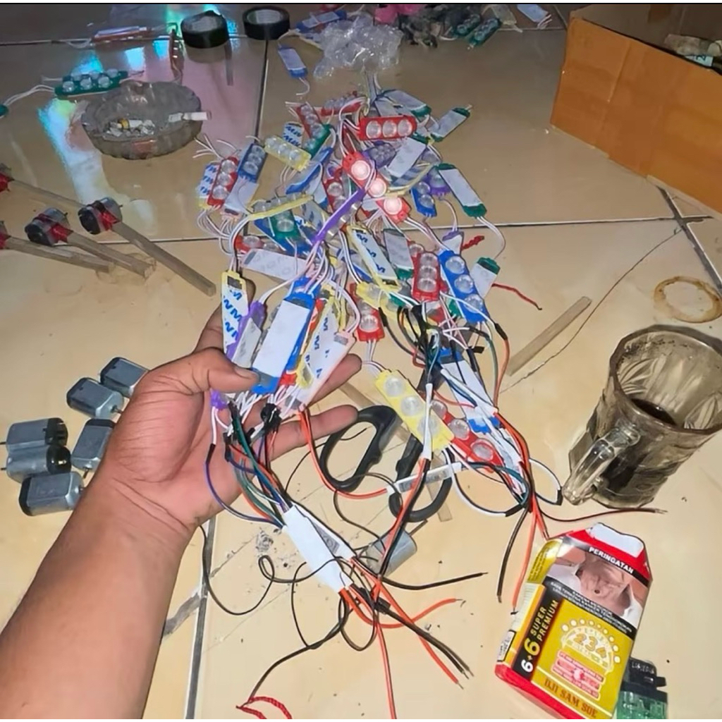paket modul RGB 4pin set lampu tinggal pasang