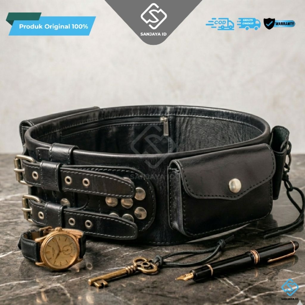 Sabuk Jawara Original Kulit Sapi – Sabuk Klasik 2 Gesper | Sabuk Betawi Kulit Asli 3 Gesper – Sabuk 