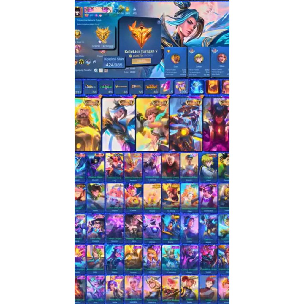 jual akun ml sultan murmer