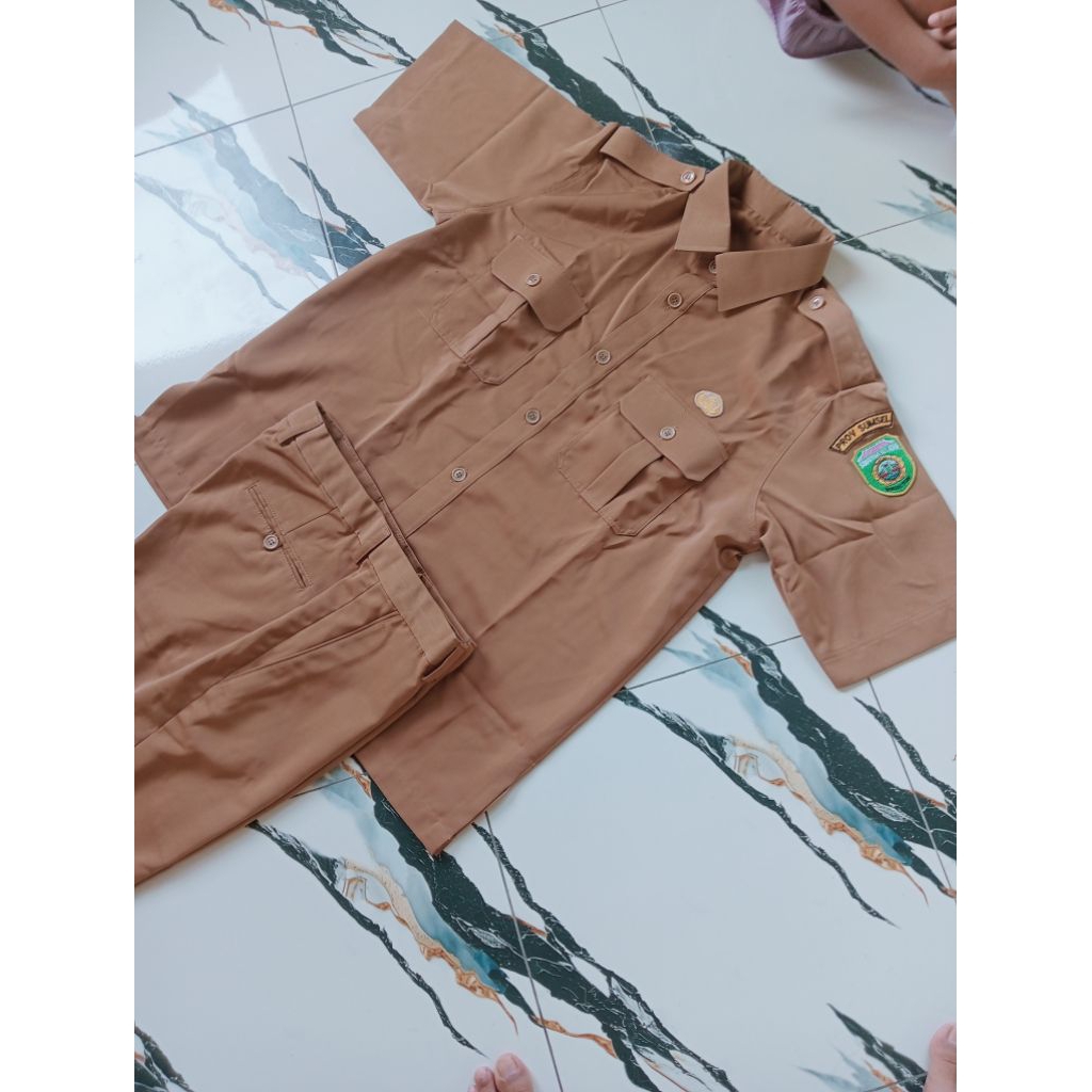 baju asn baju pemda khaki pria satu stel free logo pempeov