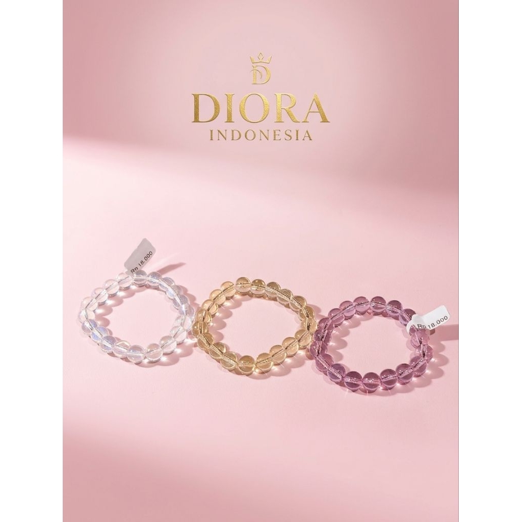 Gelang Manik-Manik Kristal Bening Elegan