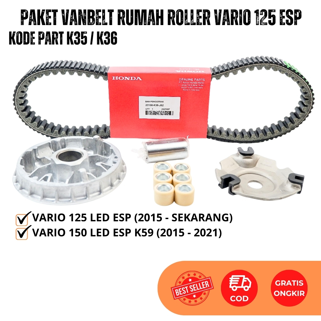 Paket Vanbelt Vario 150 LED Set Rumah Roller Vario 125 Led Esp - Vario 150 Esp - Vbelt Vario 125/150
