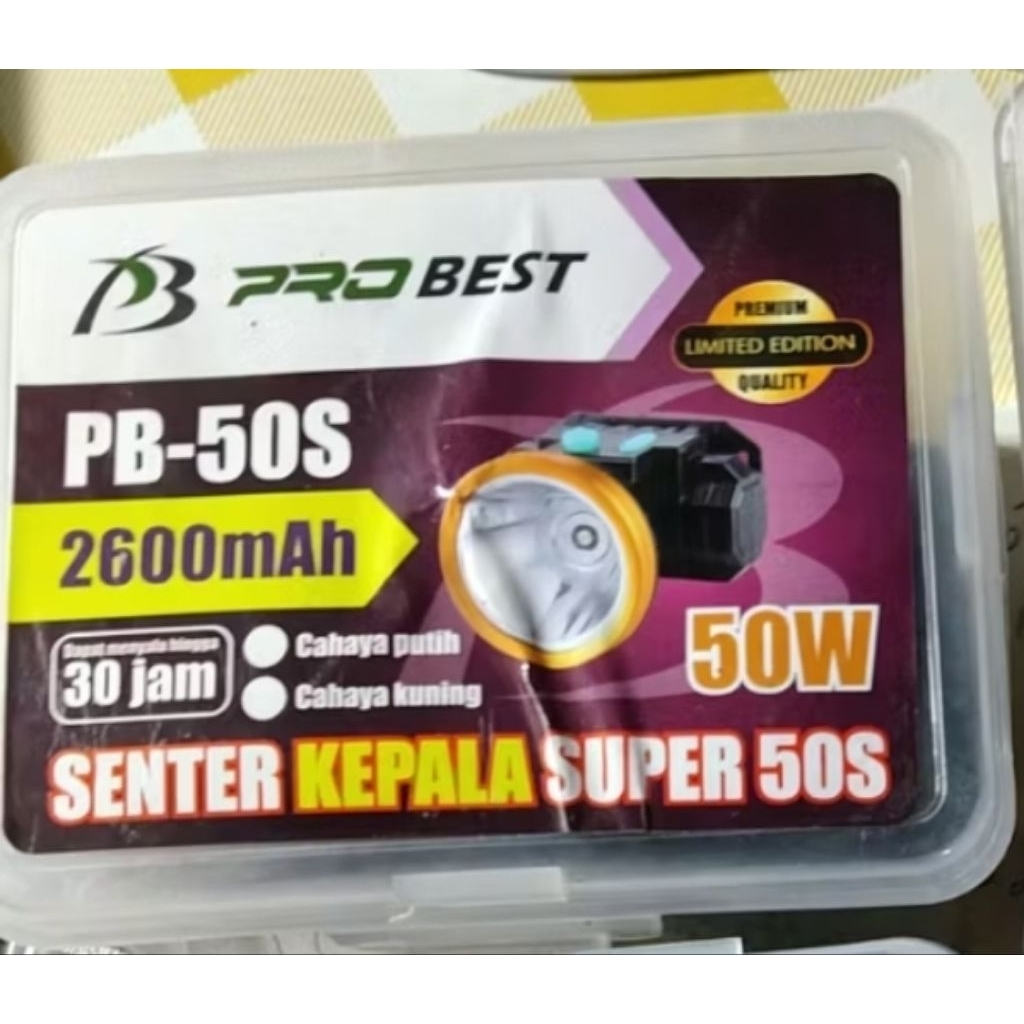 RG7562 Senter kepala 45w cahaya putih probest pro best 50w setara VISERO VHL-5145 45w head lamp head