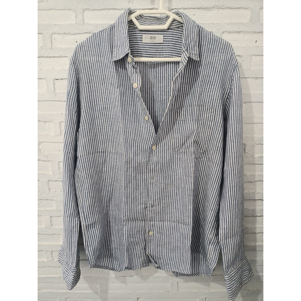 Uniqlo | Linen Stripe Shirt | Kemeja Stripe