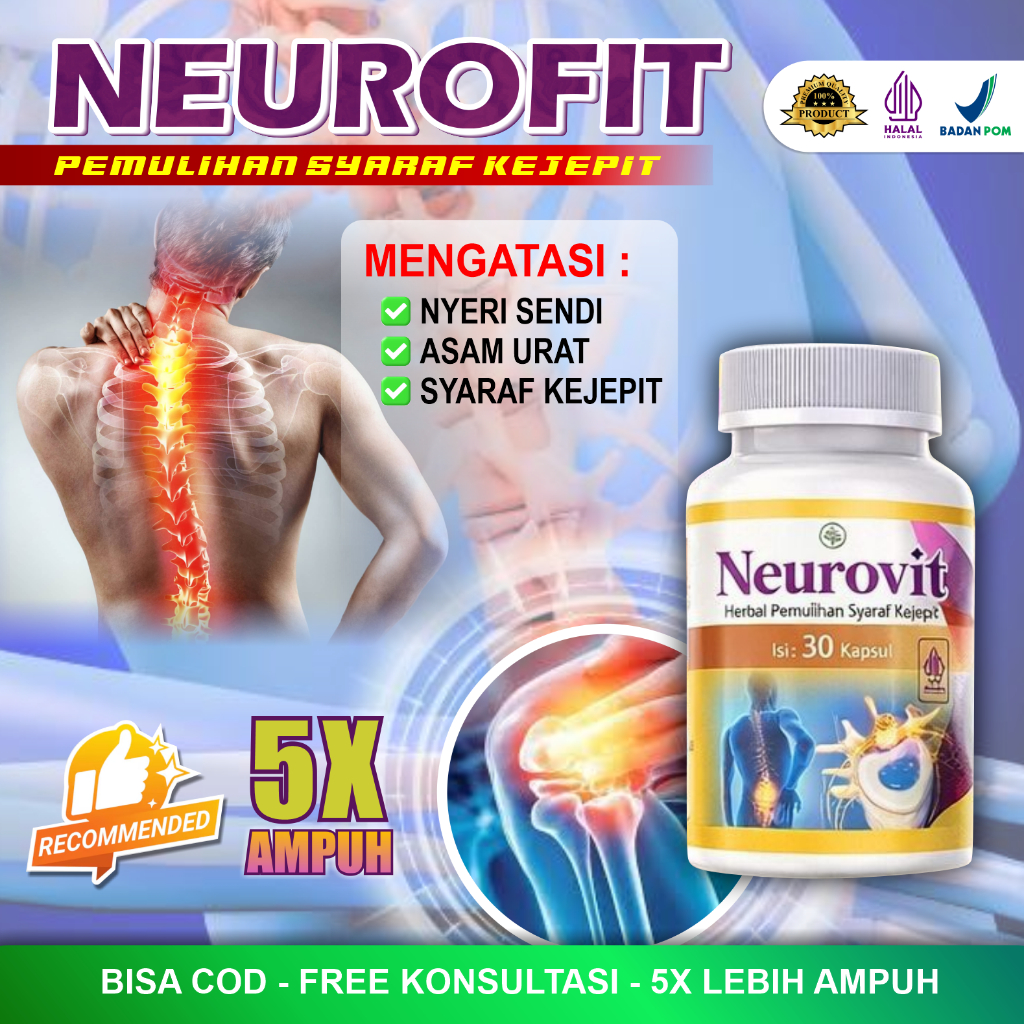 NEUROVIT - Vitamin Saraf | Bantu Atasi Saraf Kejepit, Nyeri Sendi, Nyeri Otot, Kesemutan, & Kelumpuh