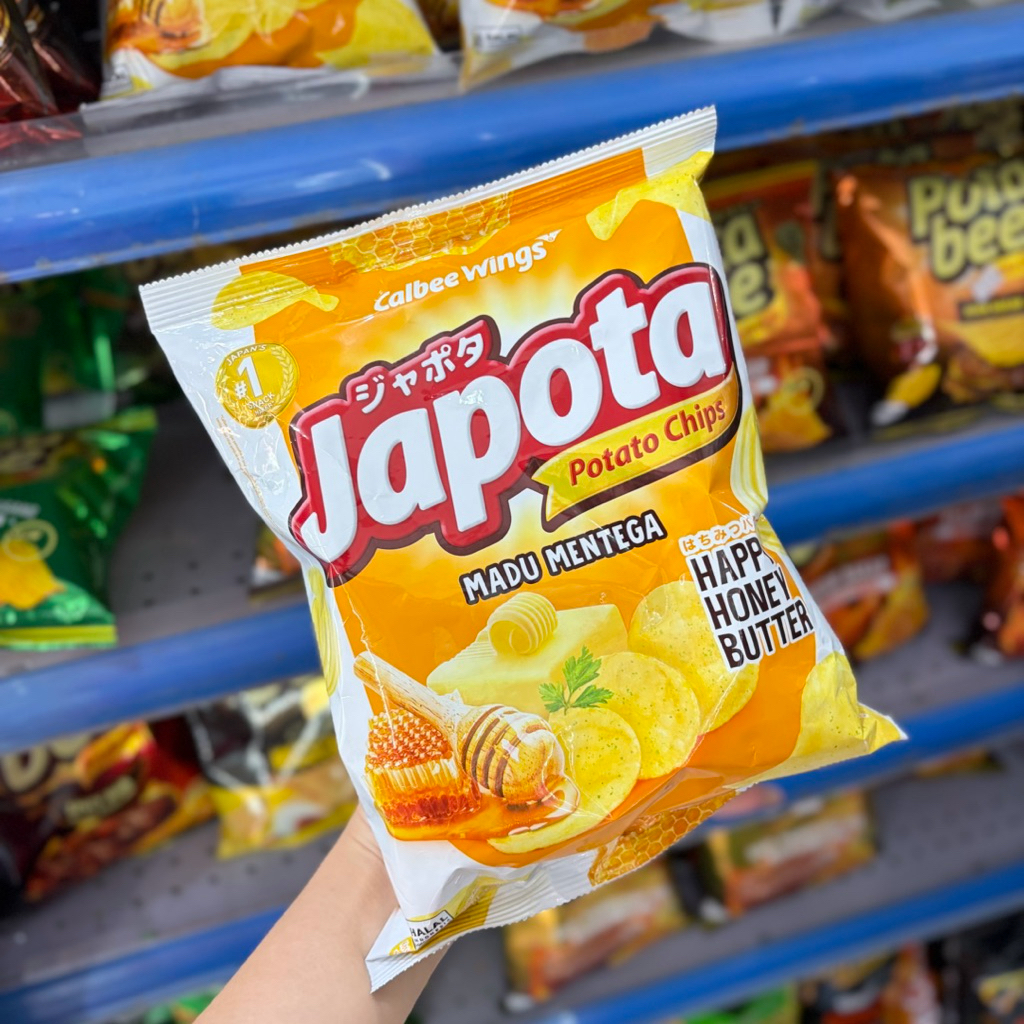 Japota Potato Chips Happy Honey butter 68g - Keripik Kentang Japota Madu Mentega