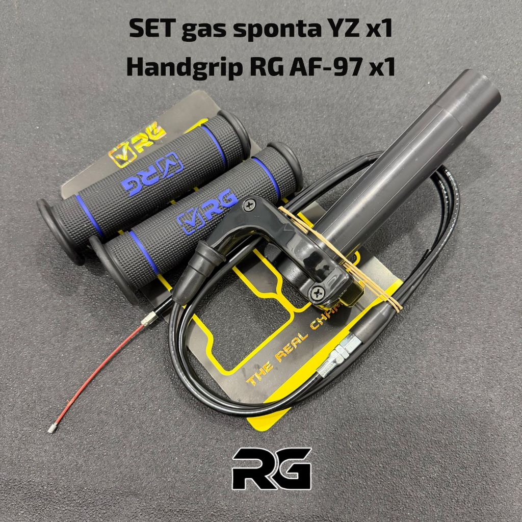 Paket Gas Spontan RG BIRU AF97 + Handgrip  Universal Motor Gas Spontan YZ Bebek Karbu Injeksi Gas Sp