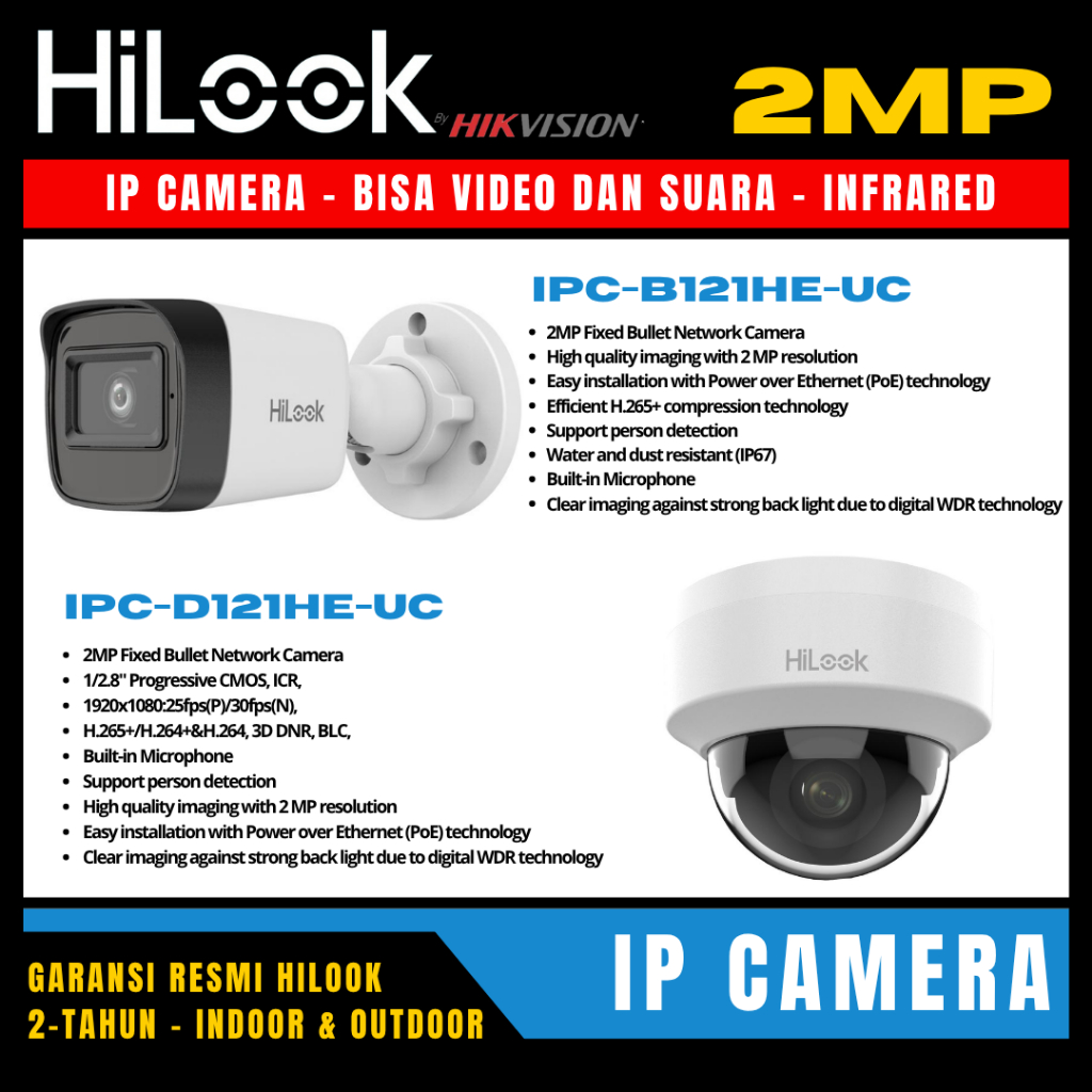 hilook ip camera cctv 2mp audio indoor outdoor kamera cctv