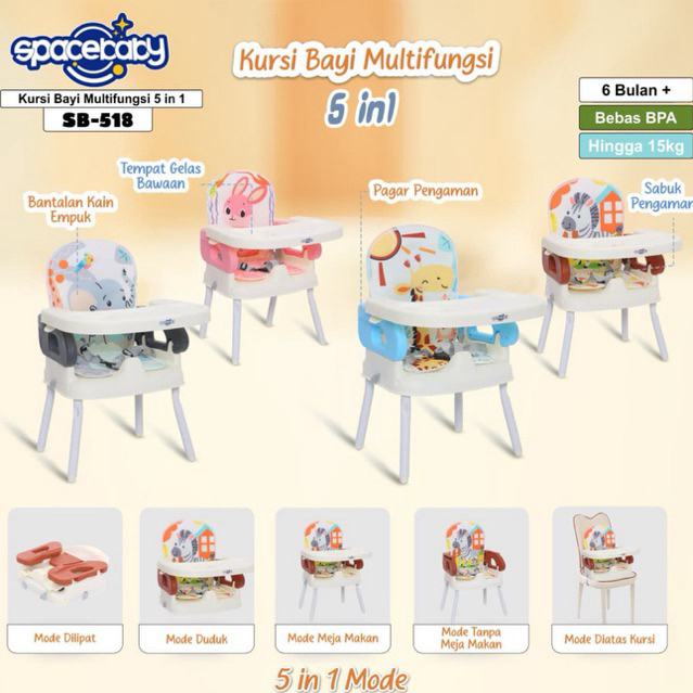 Kursi Space Baby SB-518 , Baby Chair SB518 5in1