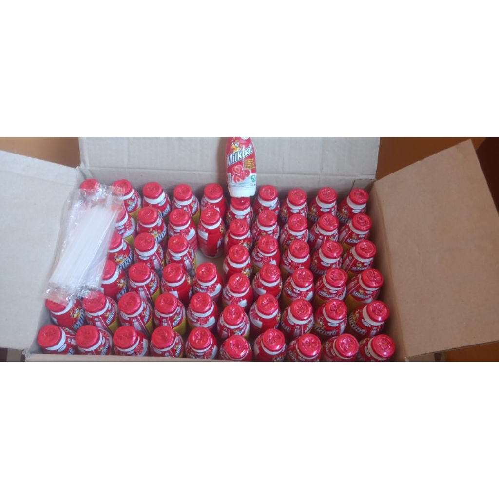Milkuat botol 65ml isi 60pcs varian rasa jeruk/stroberi