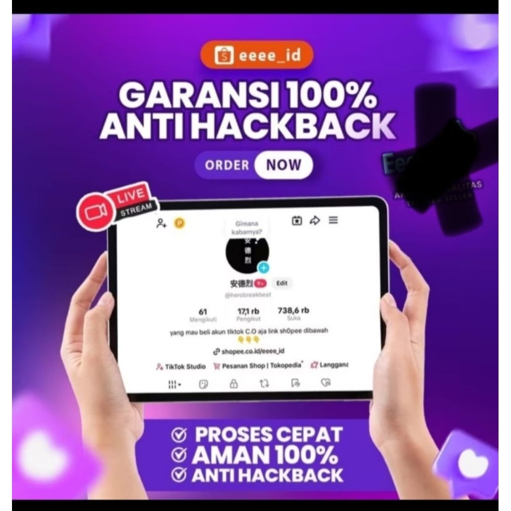 akun tiktok afiliate 0 follower sudah bisa live