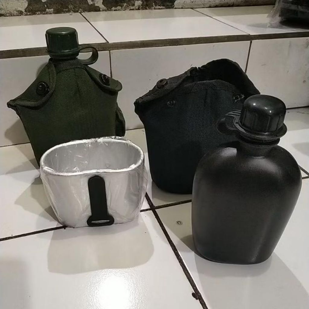Peples Botol Air Minum Warna Hijau dan Hitam TNI Original Jatah