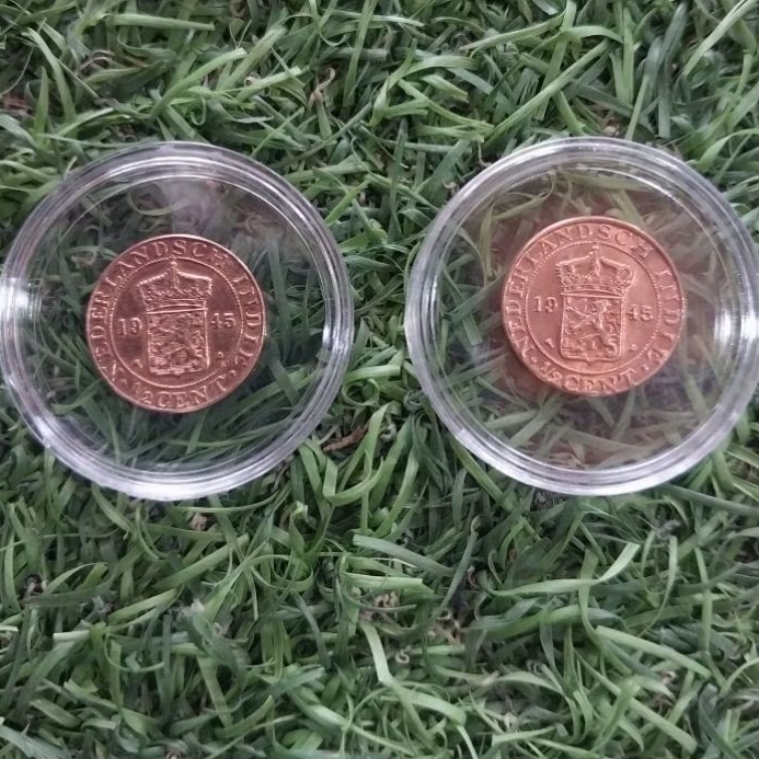 koin jadul koin antik Fine copper Tembaga Murni Koin Tembaga coin tembaga 1/2 Cent setengah cen 0.5 