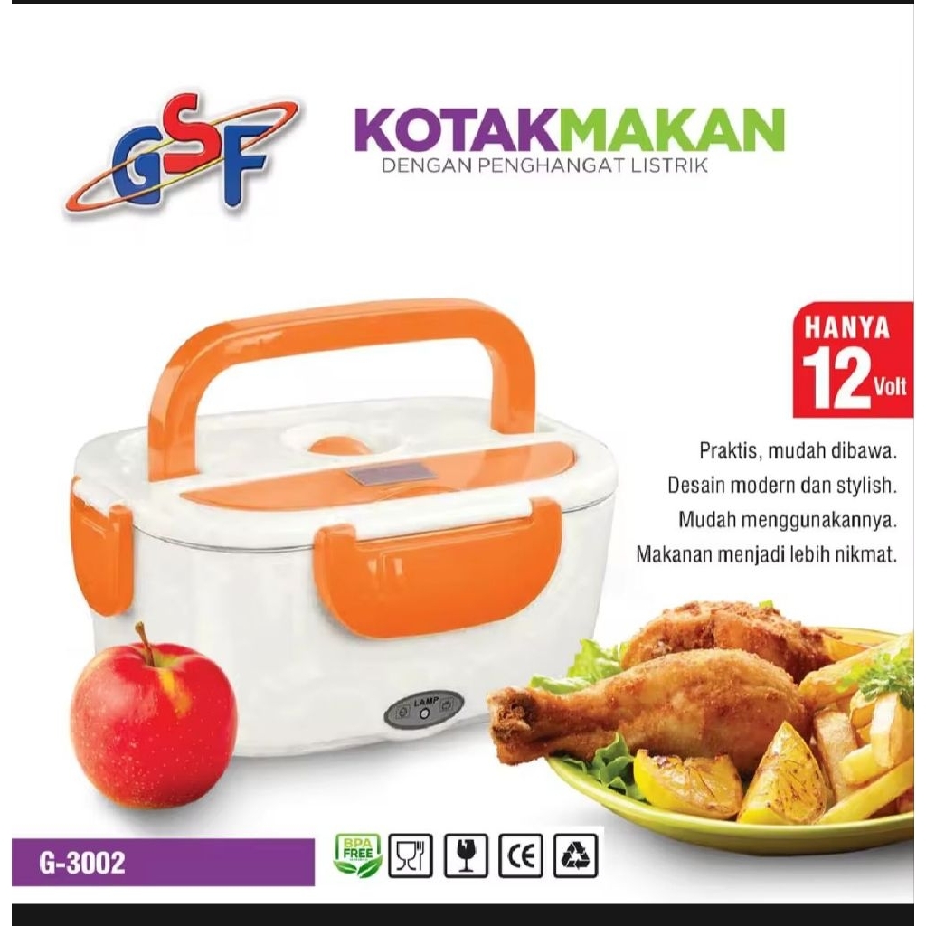 GSF Electrik Lunch Box | Kotak Makan Bekal Elektrik | Pemanas makanan Portable