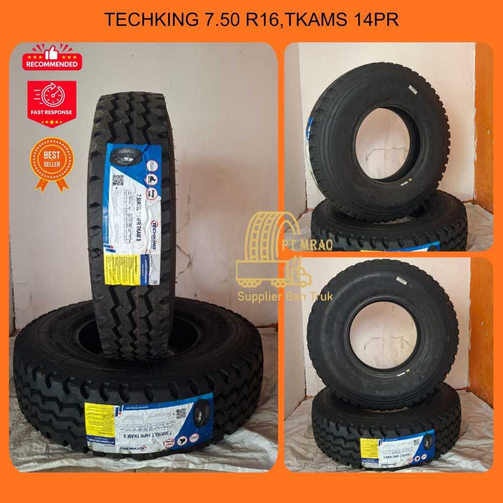 BAN KAWAT (RADIAL) TECHKING 7.50 R 16 TKAMS SET (KOMPLIT)