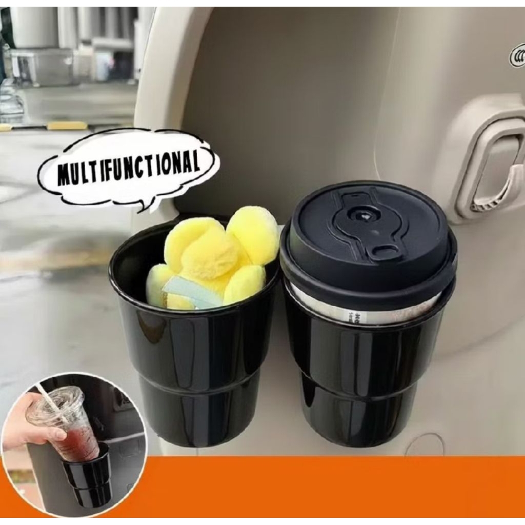 Tempat Sampah 2in1 Mobil Tempel Gantung Dudukan Bentuk Tempat Gelas Botol Asbak Minum