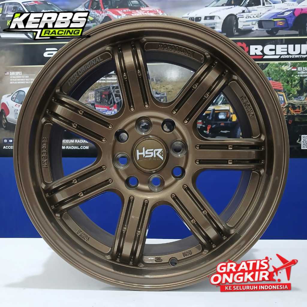 Velg mobil racing hsr ring 16 pcd 8x100-114,3 buat mobil sedan city z cific ferio genio starlet dll