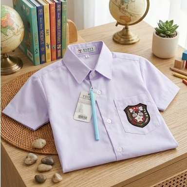 TIOTI Seragam Sekolah Anak SD Kemeja Anak Perempuan Laki Laki SD putih lengan pendek / Lengan Panjan