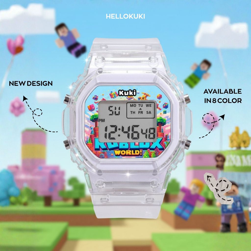 JAM TANGAN CUSTOM ROBLOX MINECRAFT LAKI LAKI ANAK DEWASA DIGITAL RUBBER